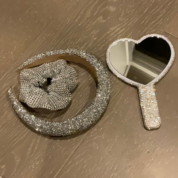 Rhinestone Mirror, Scrunchie, And Headband - Picture 2 of 2